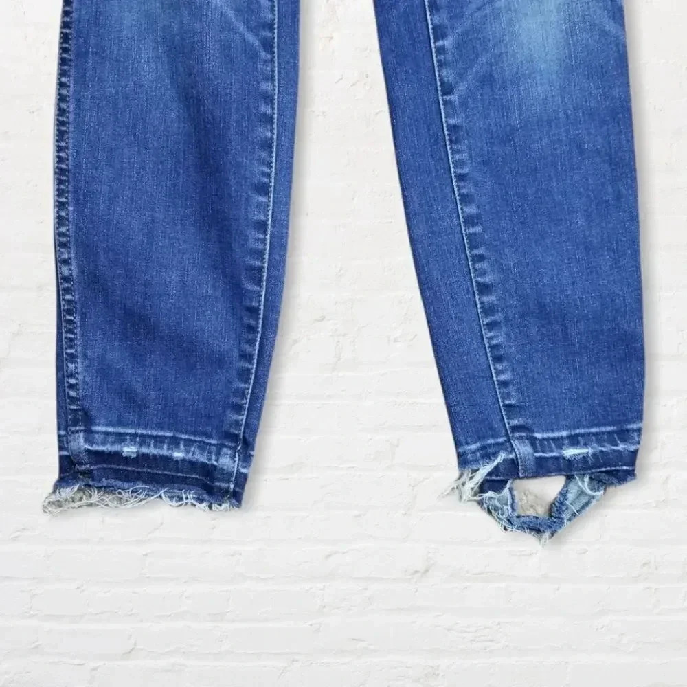 ♥️ Madewell ♥️| 10" High Rise Skinny Button Fly Drop Hem Jean's Sz 25 - Picture 4 of 9